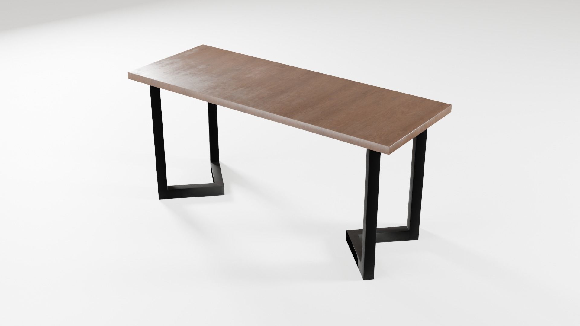 Modern loft dinning table wooden metal 12 model 3D Model Collection_22