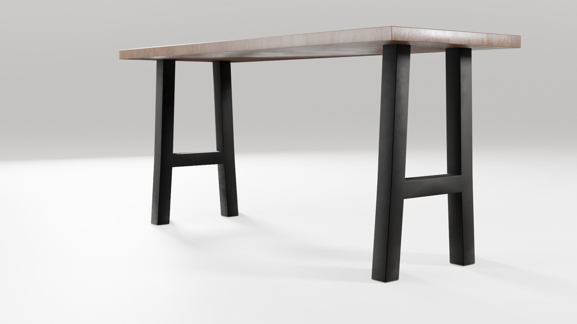 Modern loft dinning table wooden metal 12 model 3D Model Collection_35