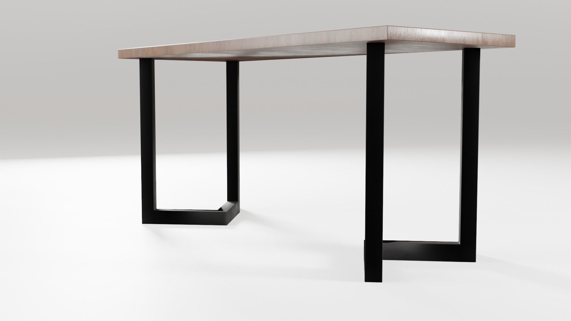 Modern loft dinning table wooden metal 12 model 3D Model Collection_24