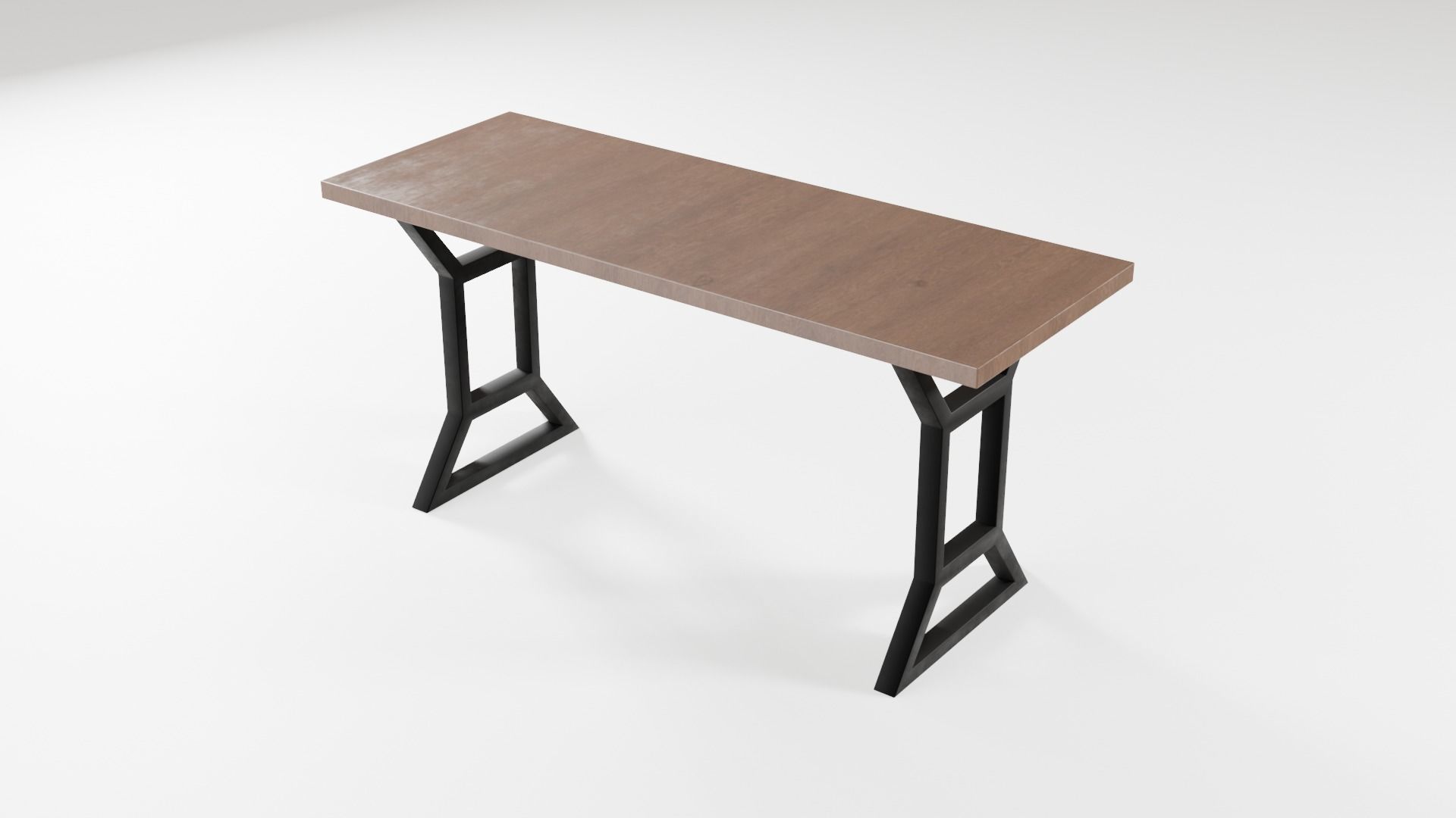 Modern loft dinning table wooden metal 12 model 3D Model Collection_26