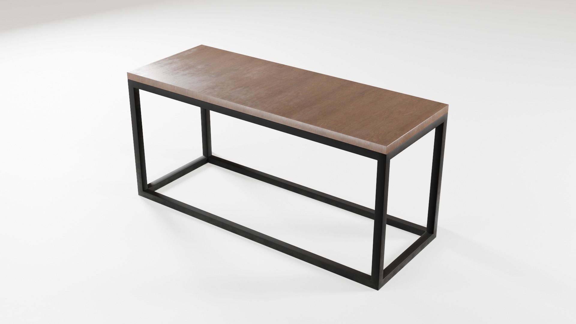Modern loft dinning table wooden metal 12 model 3D Model Collection_43