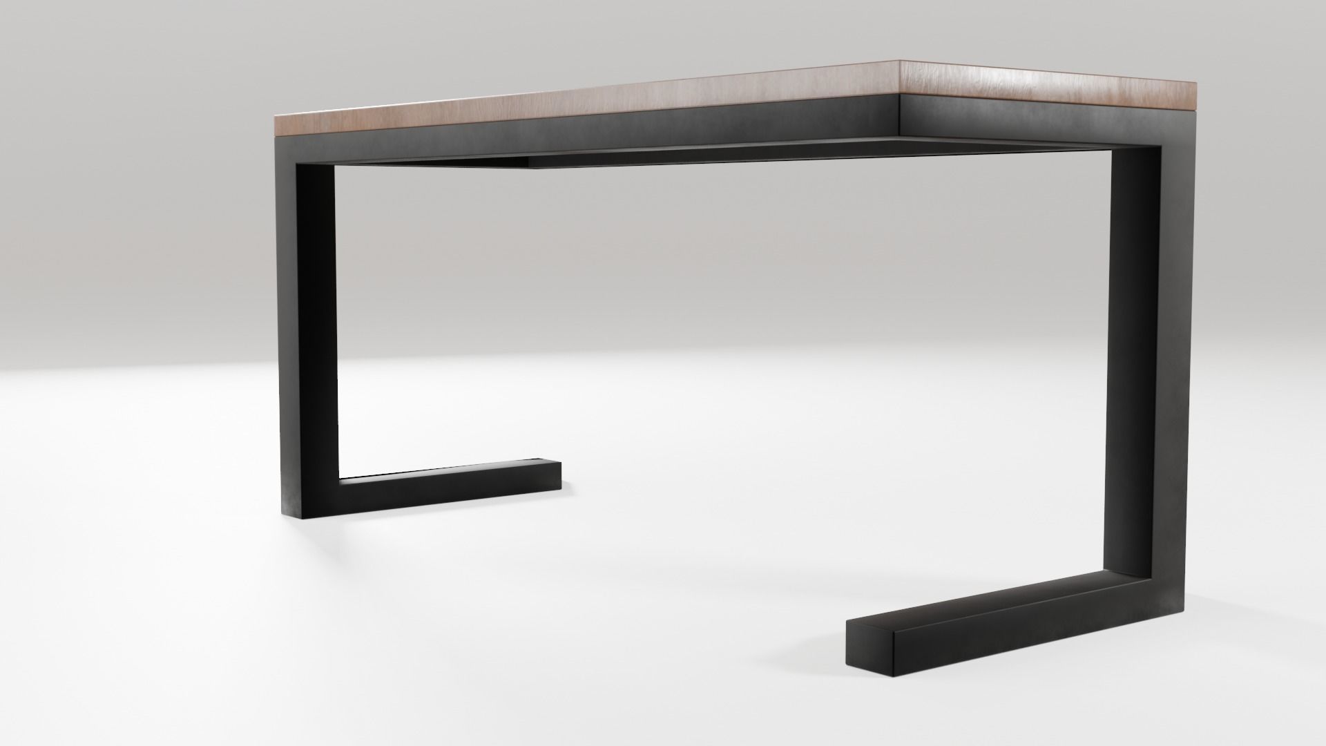 Modern loft dinning table wooden metal 12 model 3D Model Collection_40
