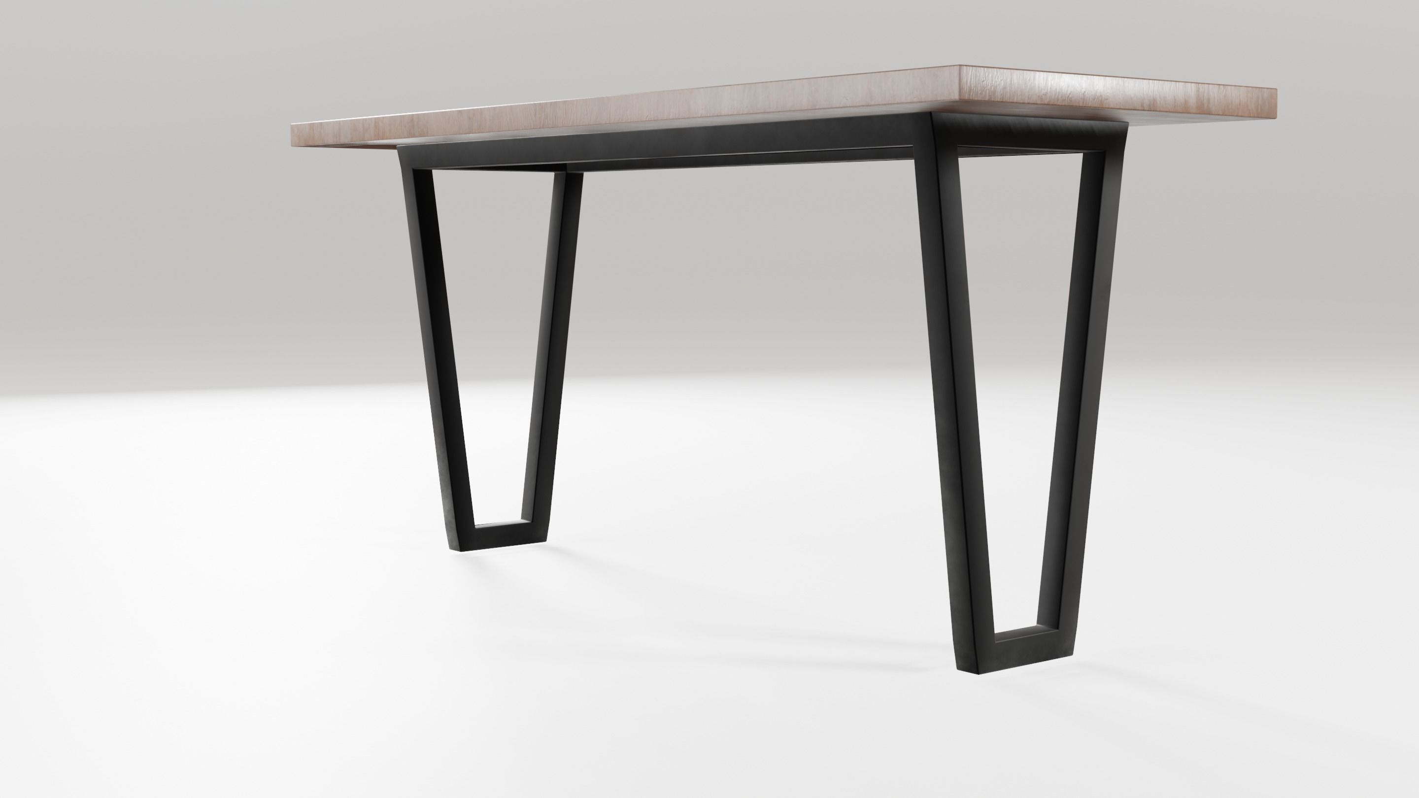 Modern loft dinning table wooden metal 12 model 3D Model Collection_7