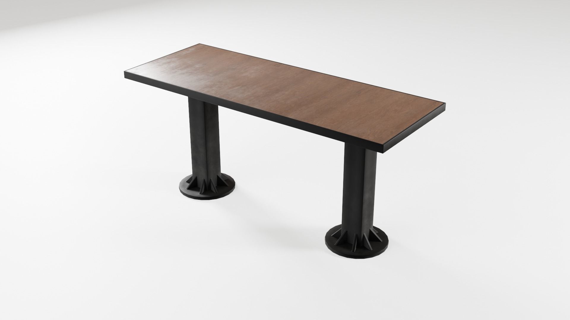 Modern loft dinning table wooden metal 12 model 3D Model Collection_32