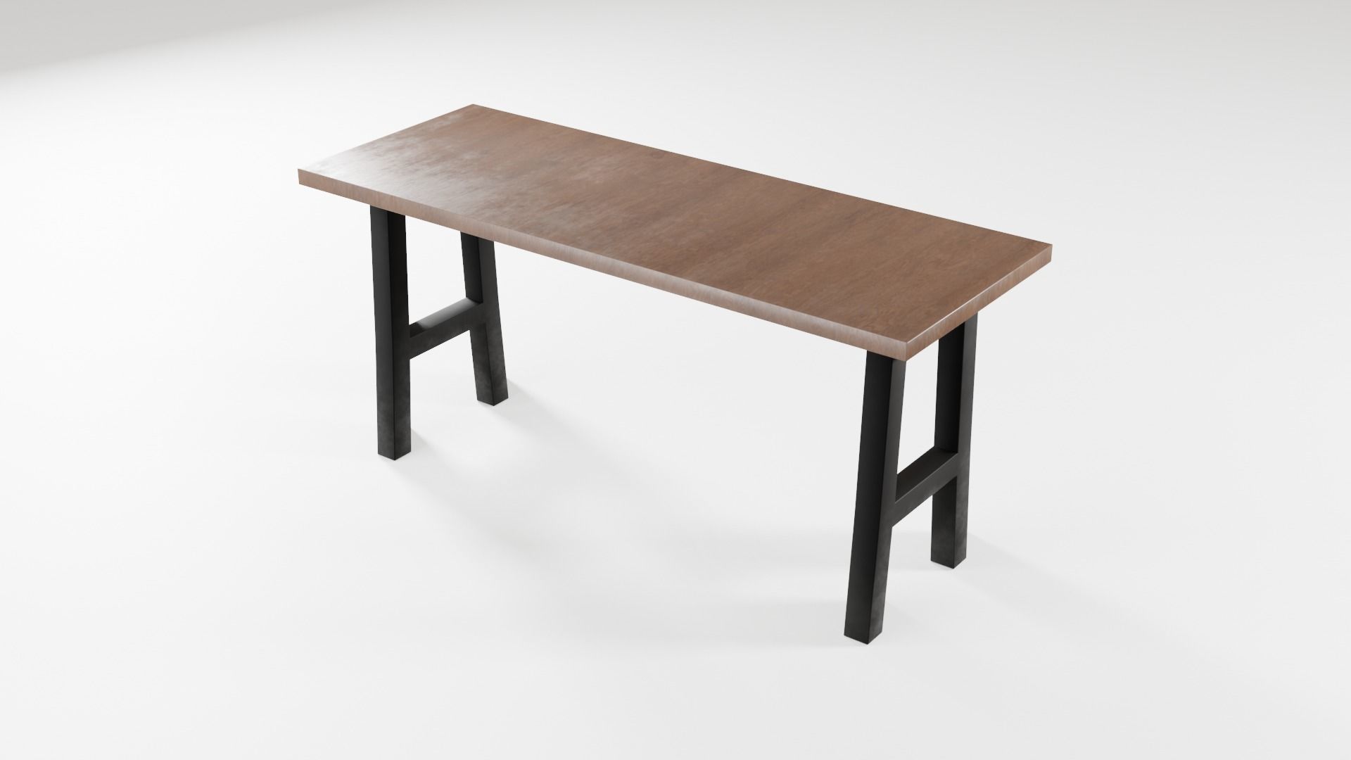 Modern loft dinning table wooden metal 12 model 3D Model Collection_34