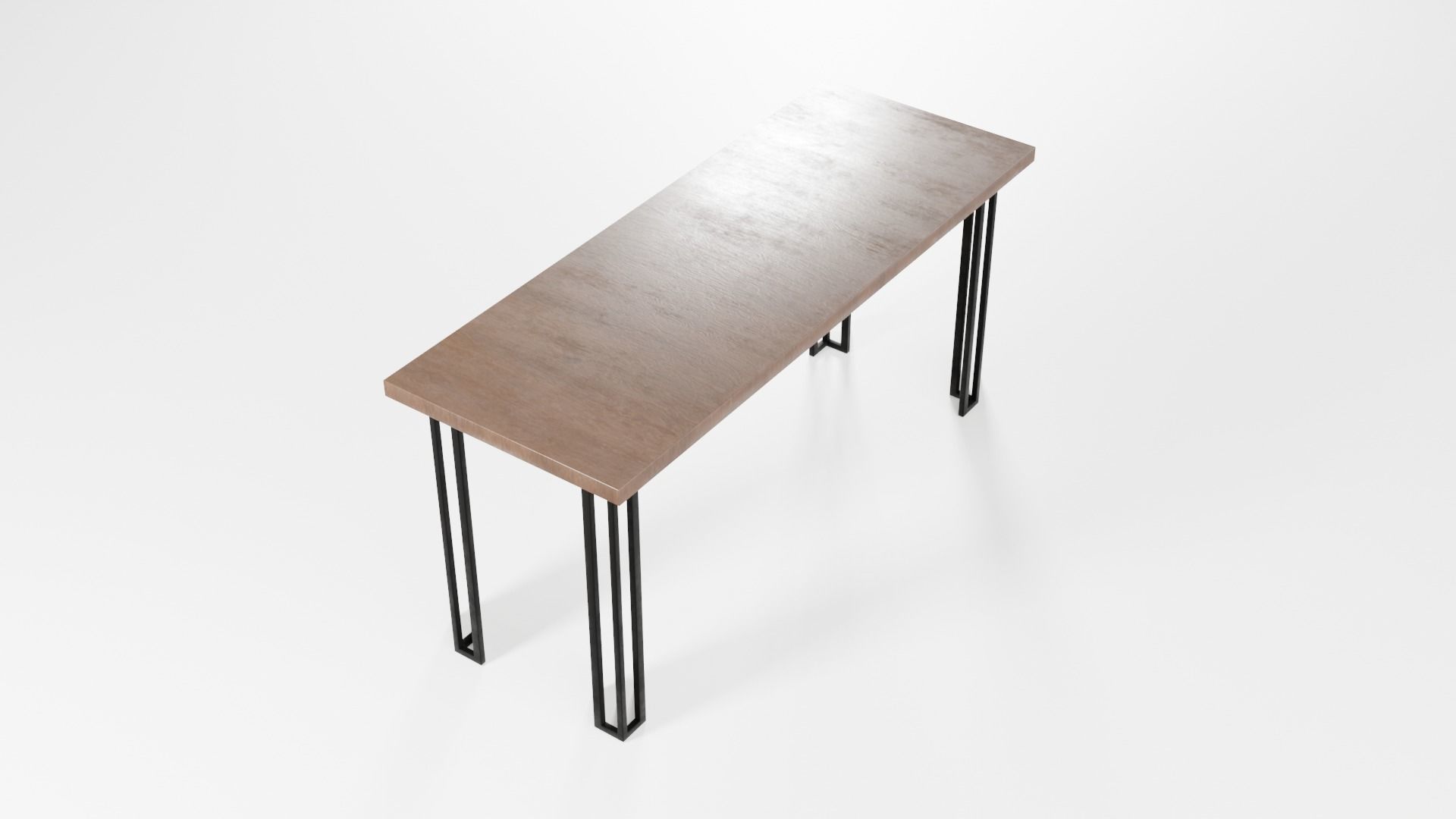 Modern loft dinning table wooden metal 12 model 3D Model Collection_21