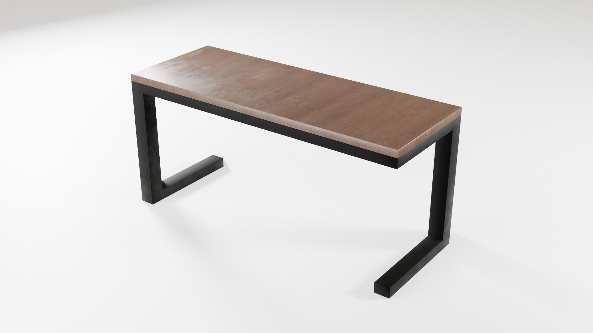 Modern loft dinning table wooden metal 12 model 3D Model Collection_38