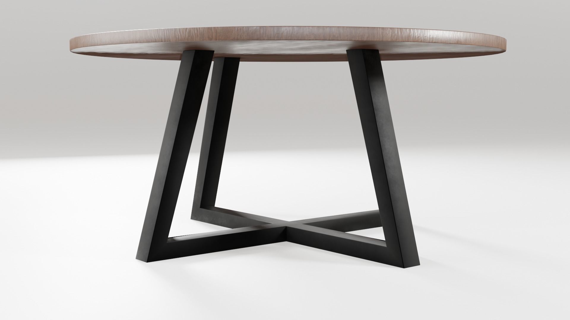 Modern loft dinning table wooden metal 12 model 3D Model Collection_17