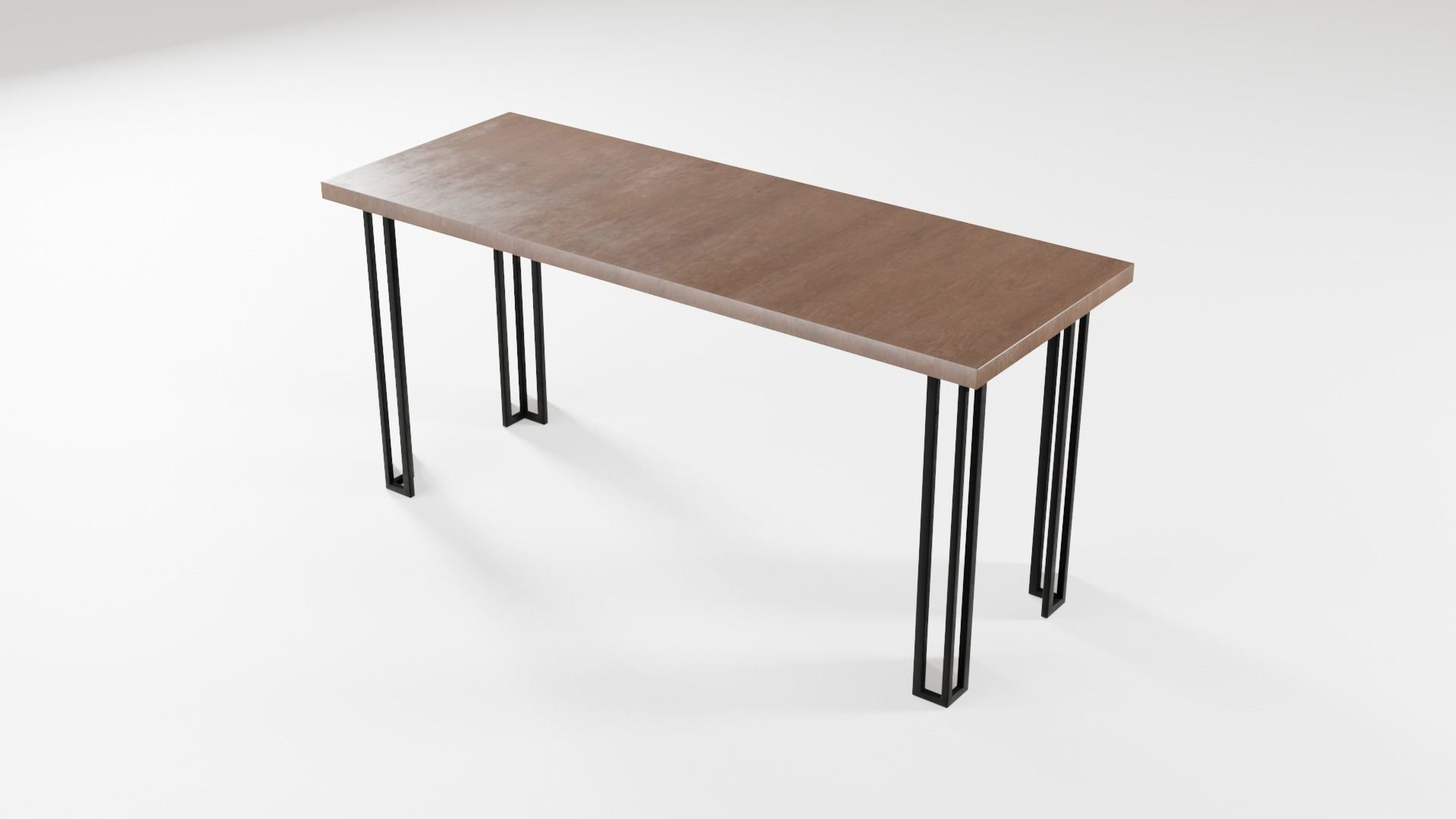 Modern loft dinning table wooden metal 12 model 3D Model Collection_20