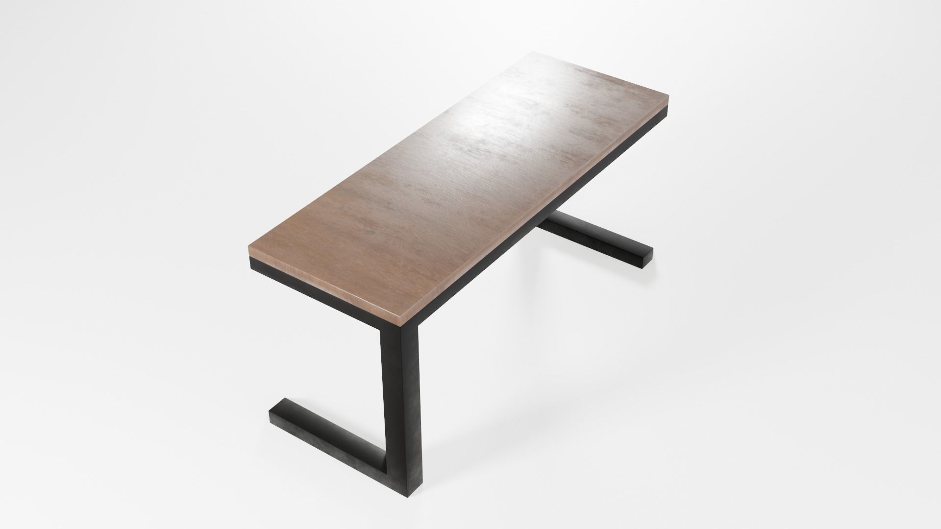 Modern loft dinning table wooden metal 12 model 3D Model Collection_39