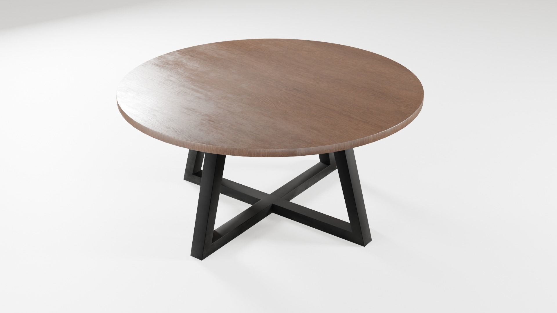 Modern loft dinning table wooden metal 12 model 3D Model Collection_15