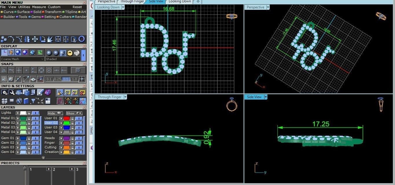 Dior pendant 3dm stl render details 3D print model_6