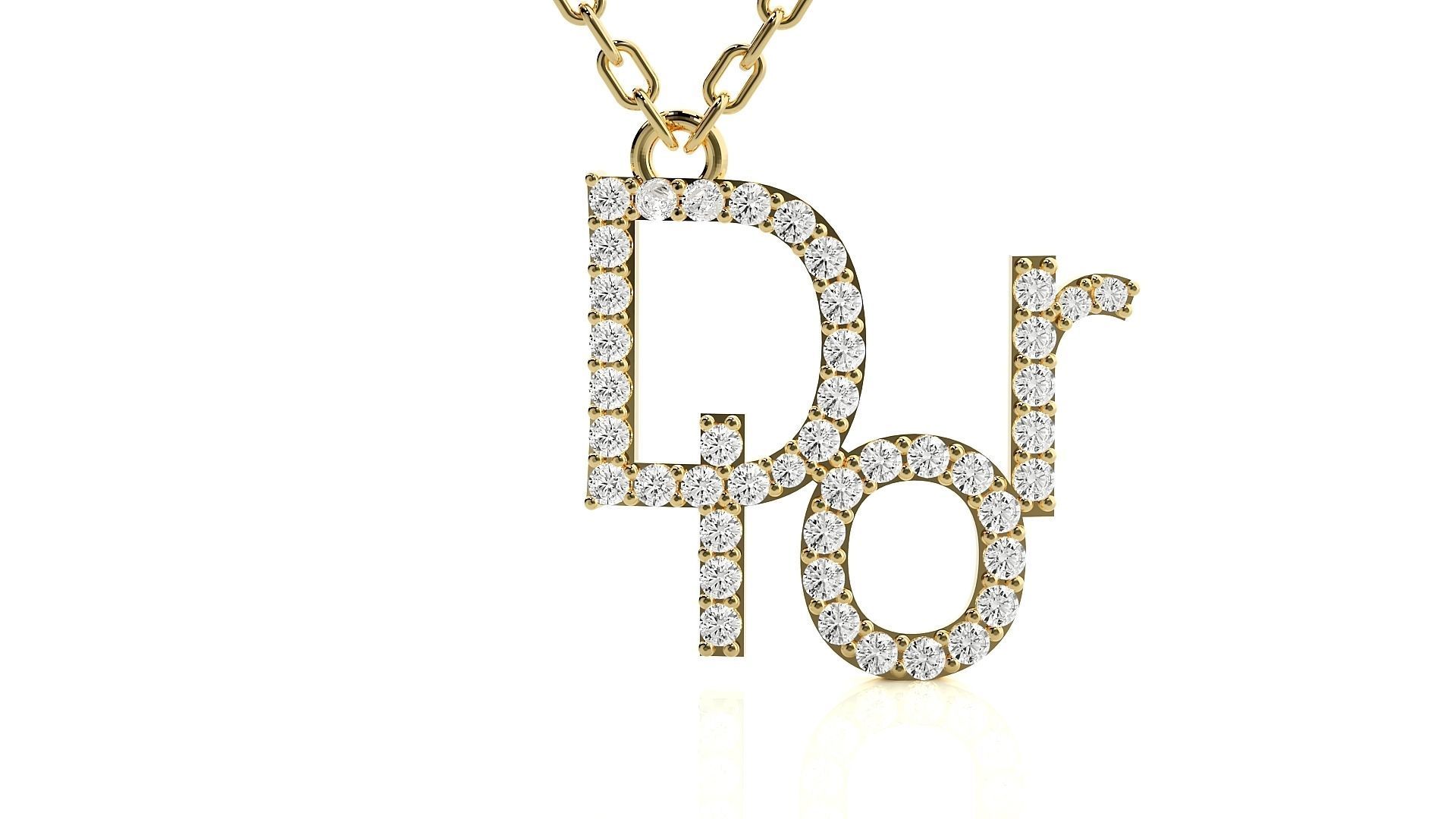 Dior pendant 3dm stl render details 3D print model_13