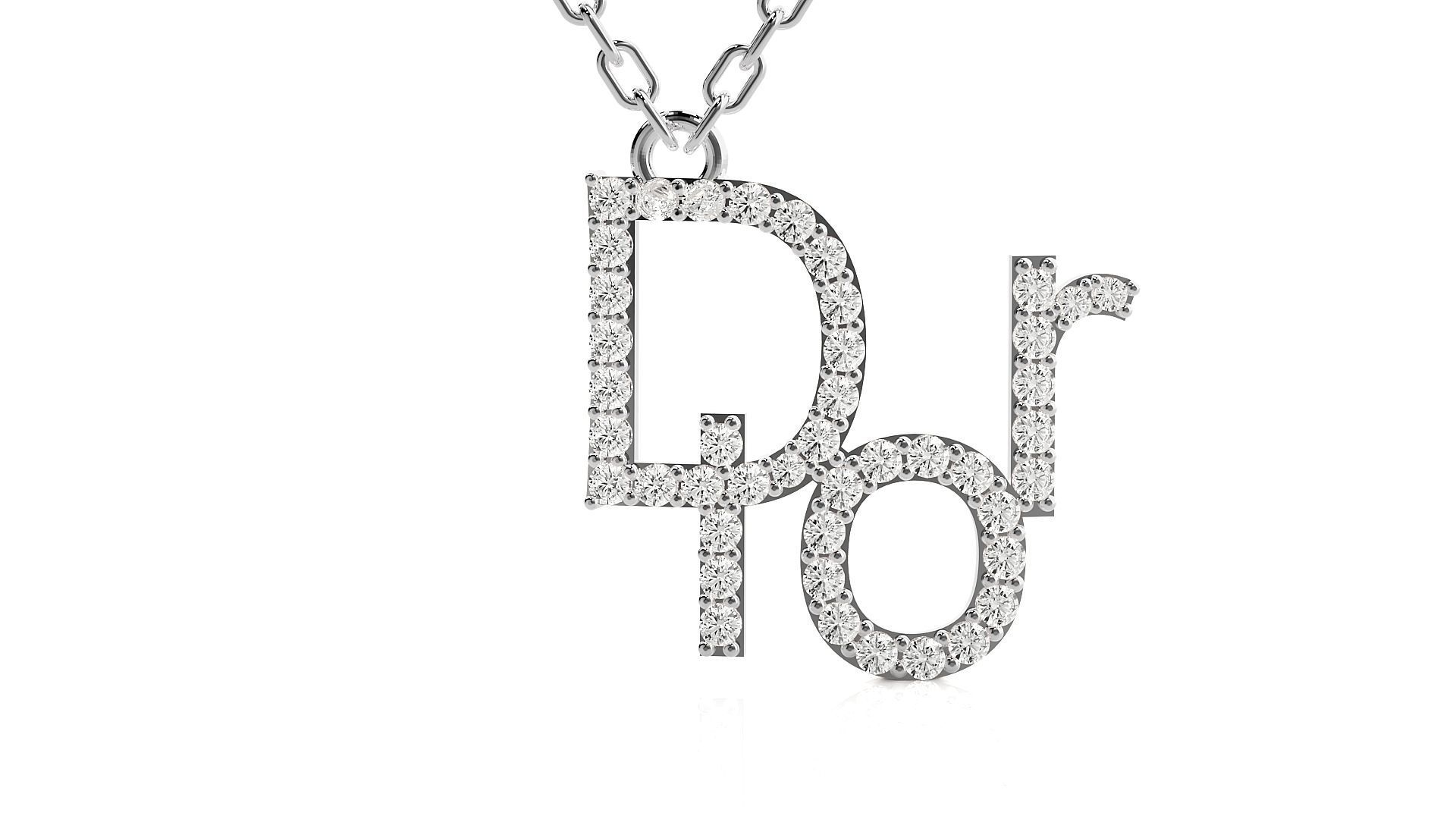 Dior pendant 3dm stl render details 3D print model_7