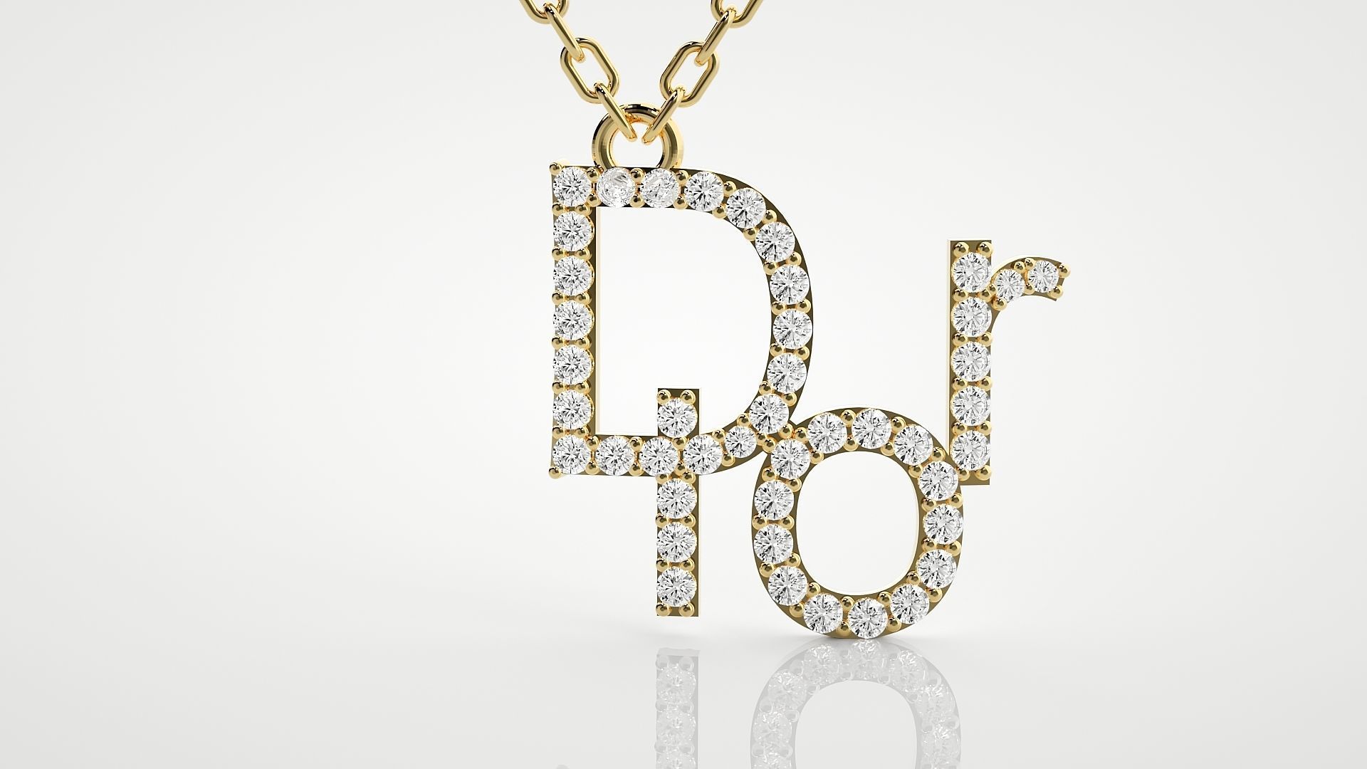 Dior pendant 3dm stl render details 3D print model_14