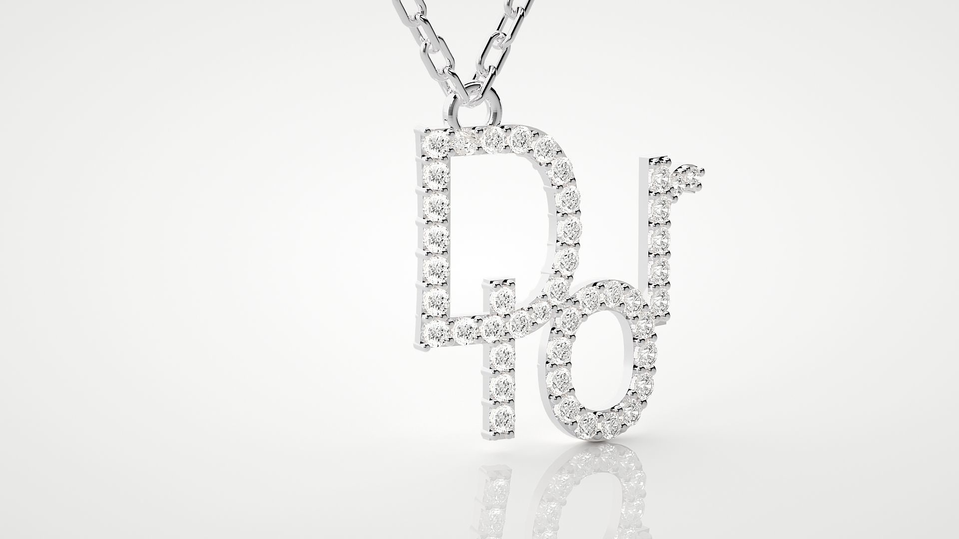Dior pendant 3dm stl render details 3D print model_10