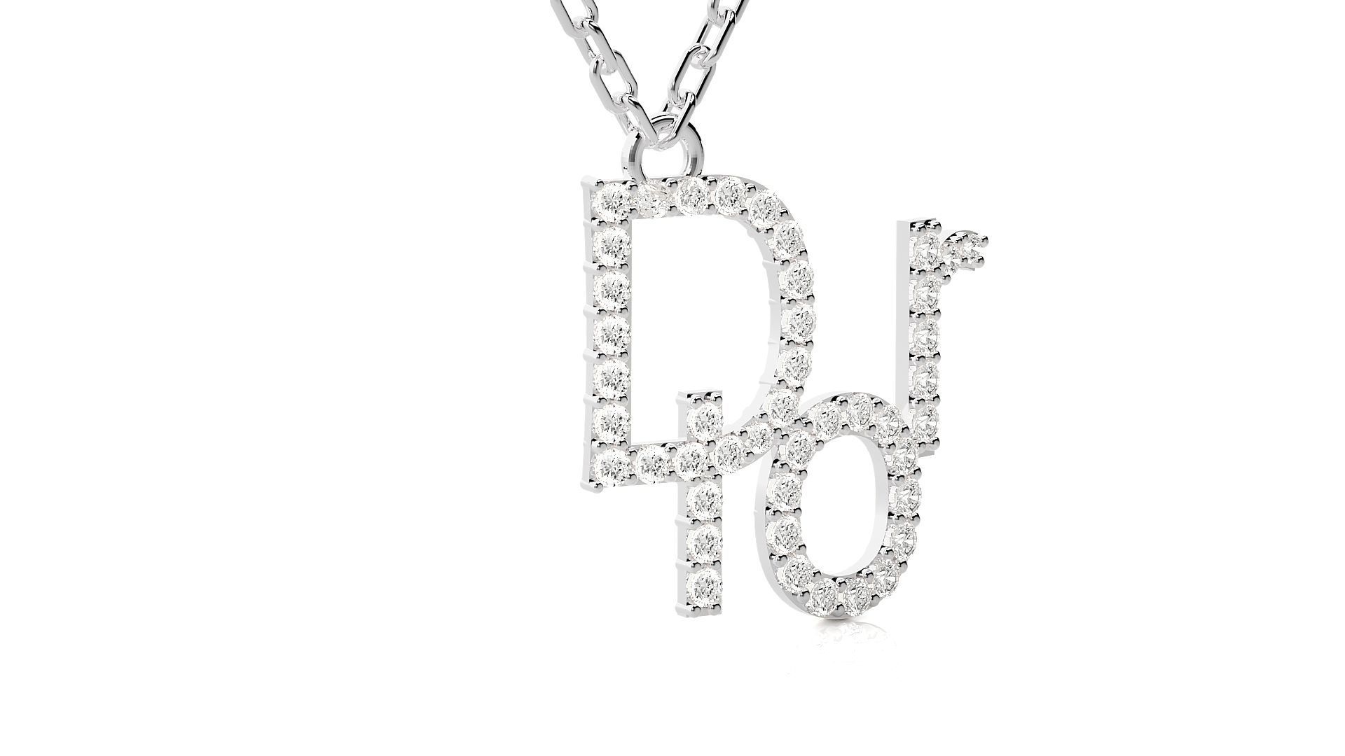 Dior pendant 3dm stl render details 3D print model_9