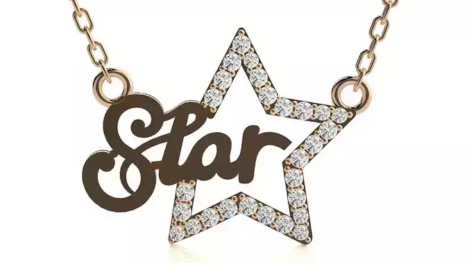 Star pendant 3dm stl render details 