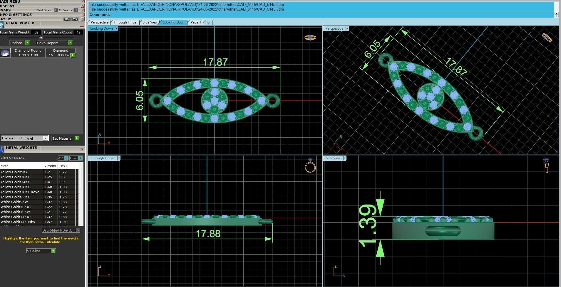 Evil Eye pendant 3dm stl render details 3D print model_4