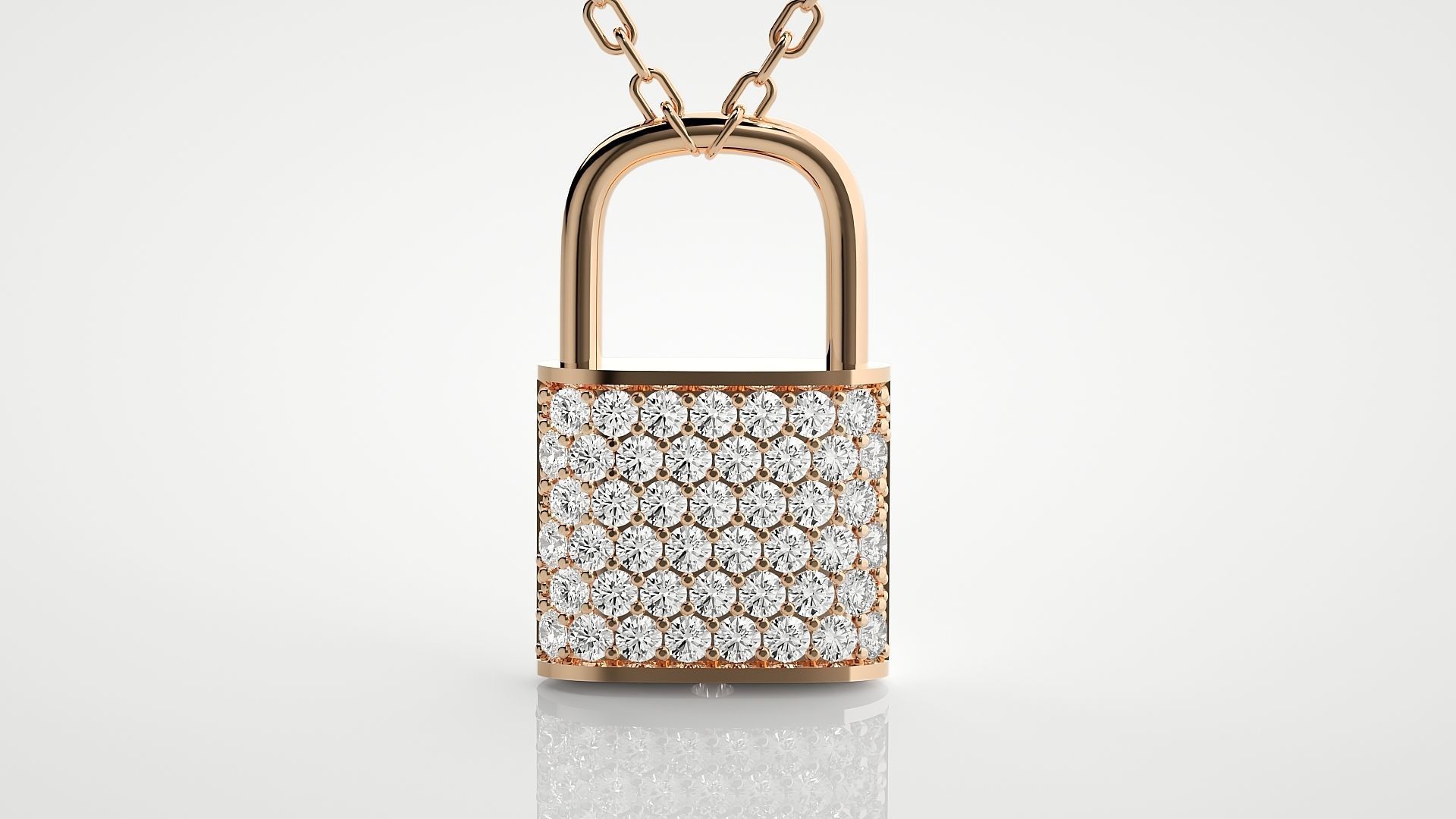 Lock pendant 3dm stl render details  3D print model_1