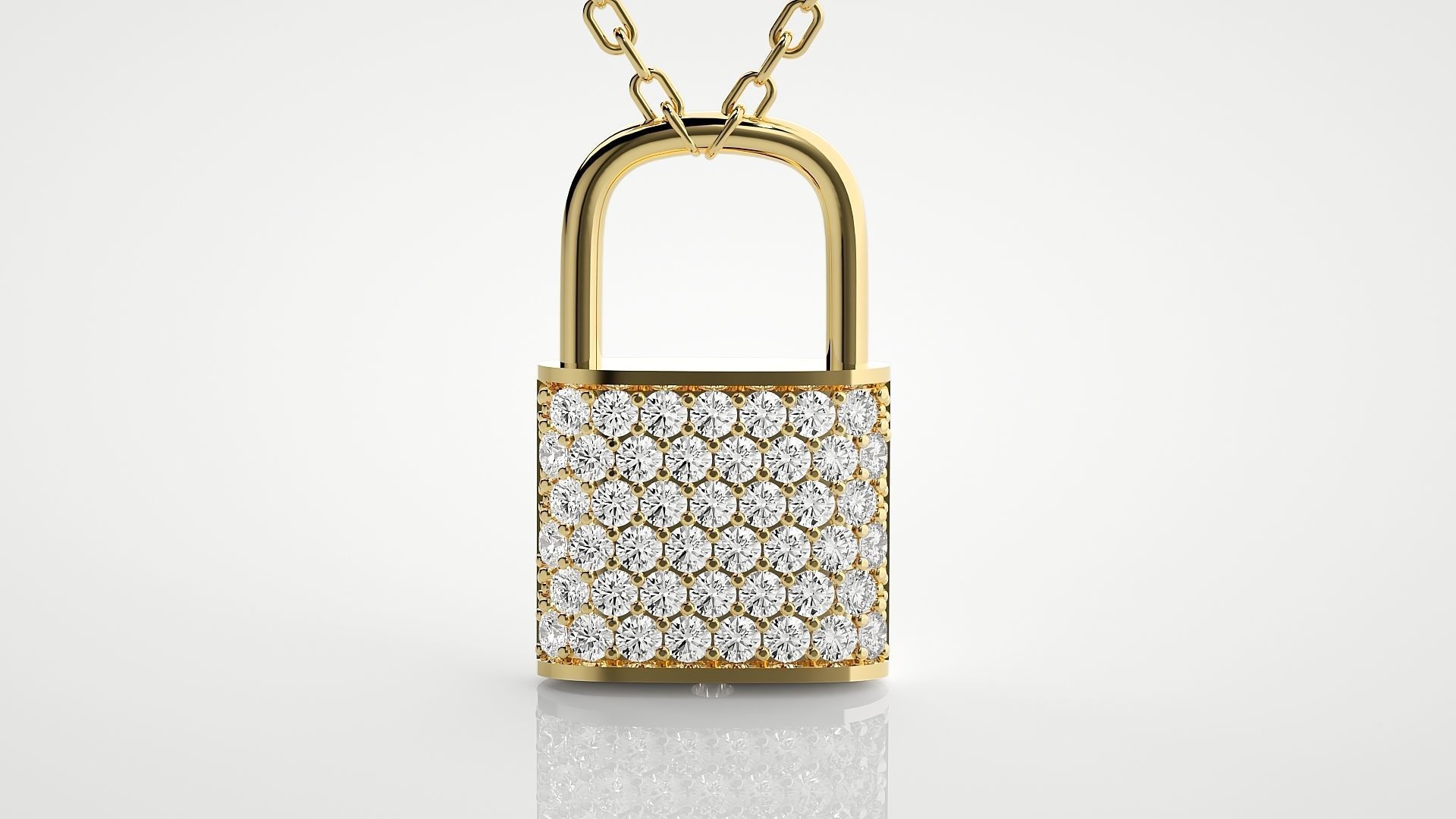 Lock pendant 3dm stl render details  3D print model_14