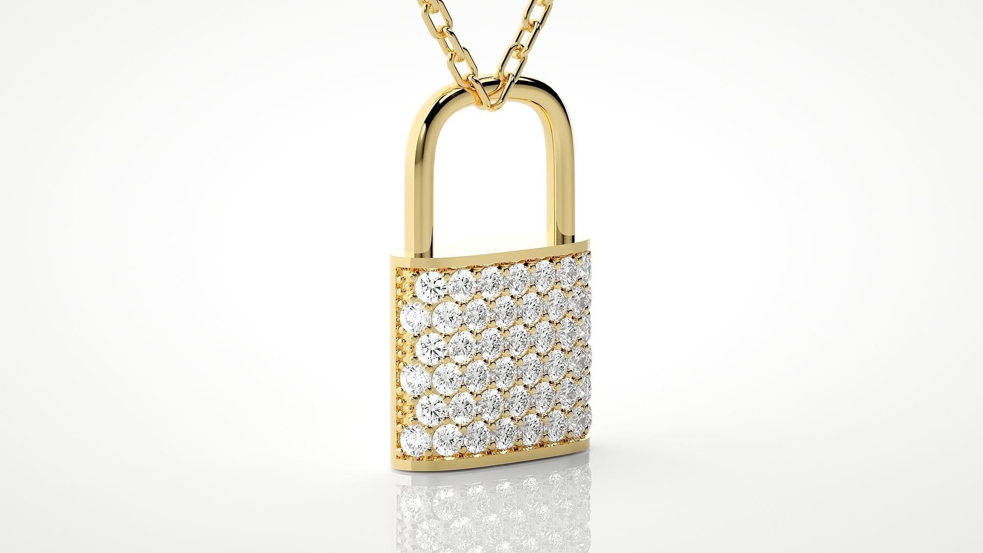 Lock pendant 3dm stl render details  3D print model_16