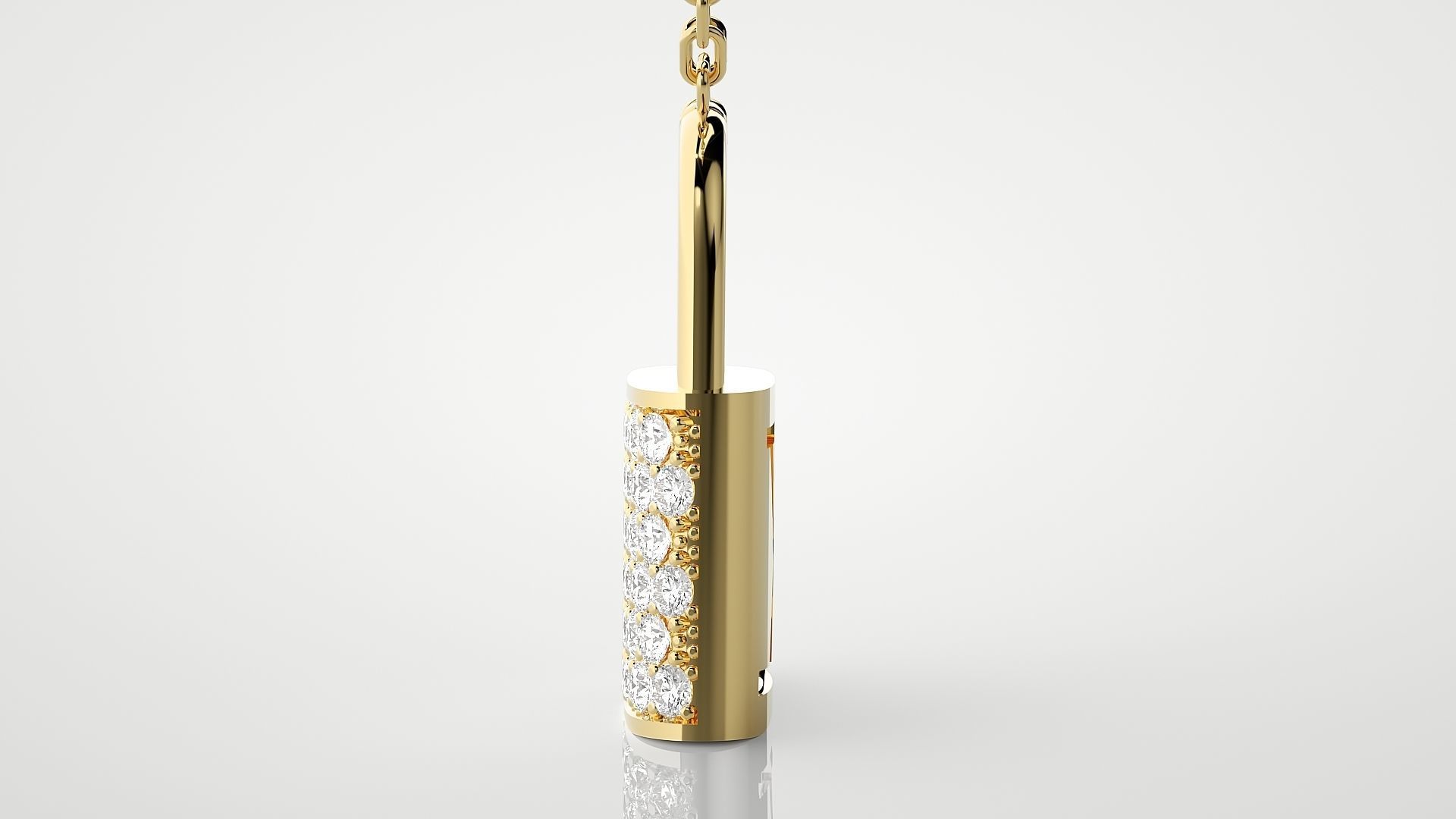 Lock pendant 3dm stl render details  3D print model_18