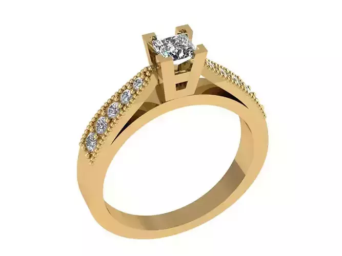 Ring367 gold engagement ring with diamonds