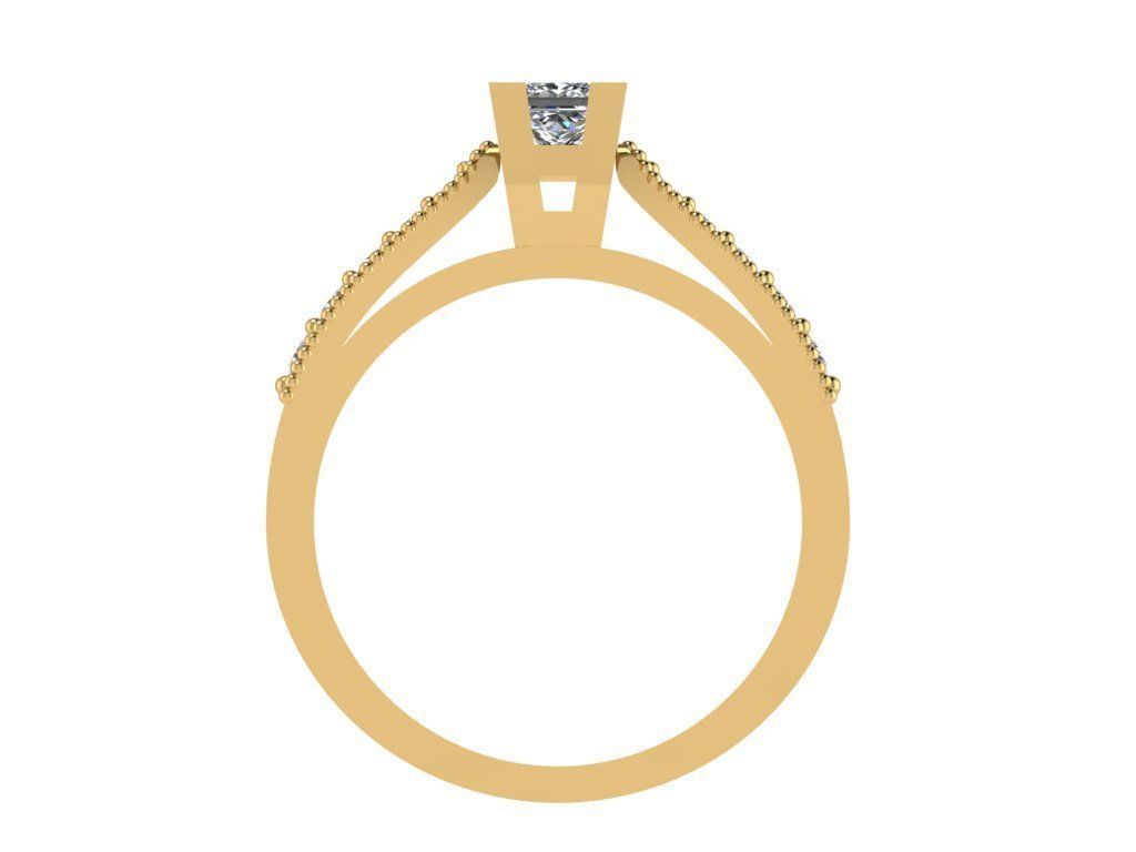 Ring367 gold engagement ring with diamonds 3D print model_2