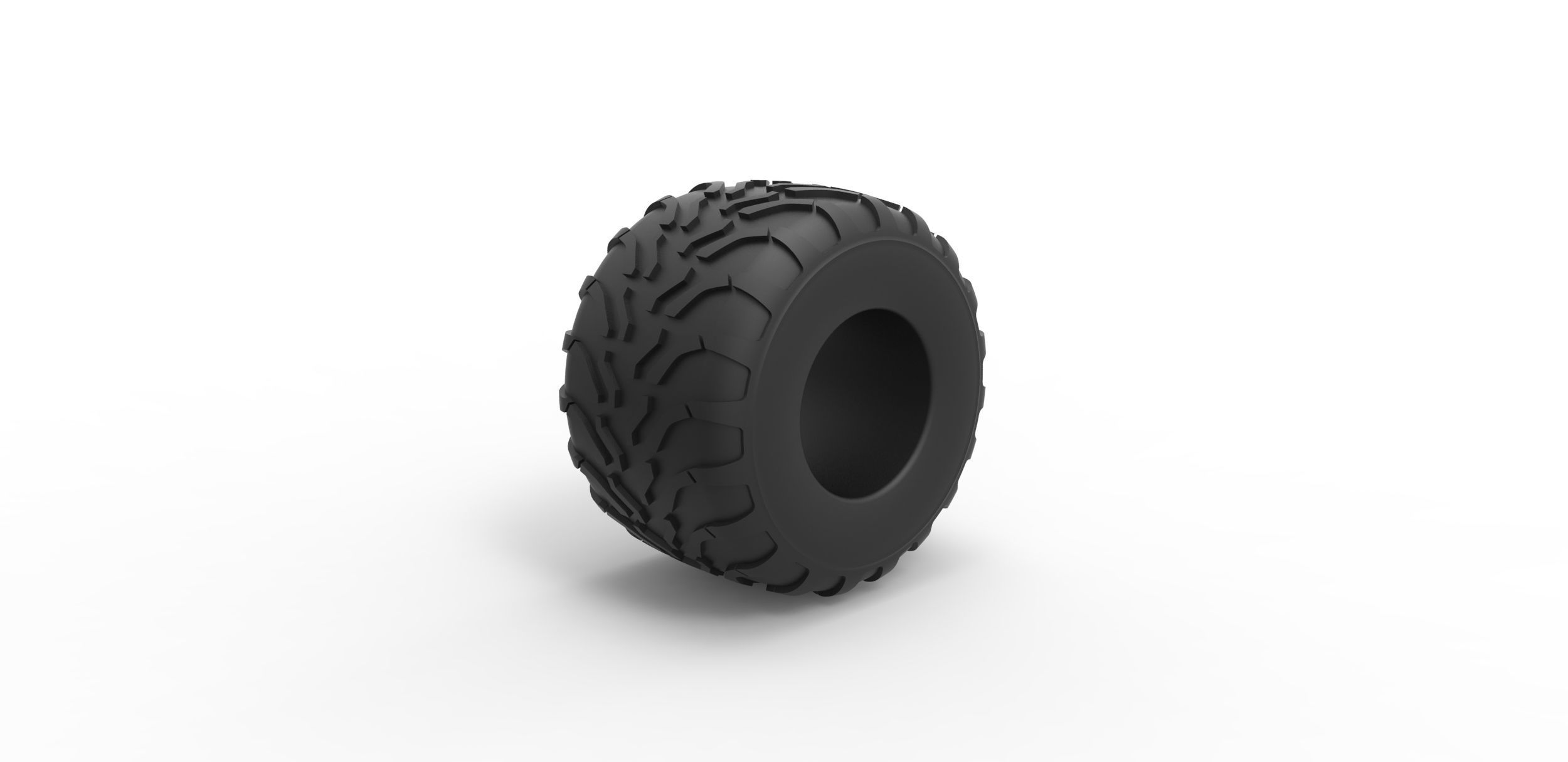 Monster Jam tire 11 Scale 1 to 25 3D print model_1