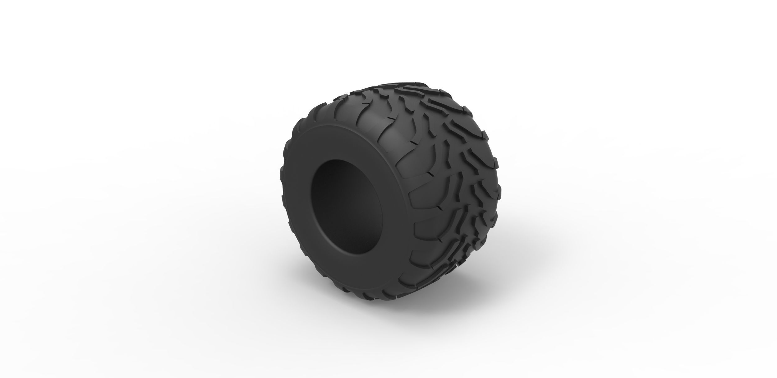 Monster Jam tire 11 Scale 1 to 25 3D print model_6