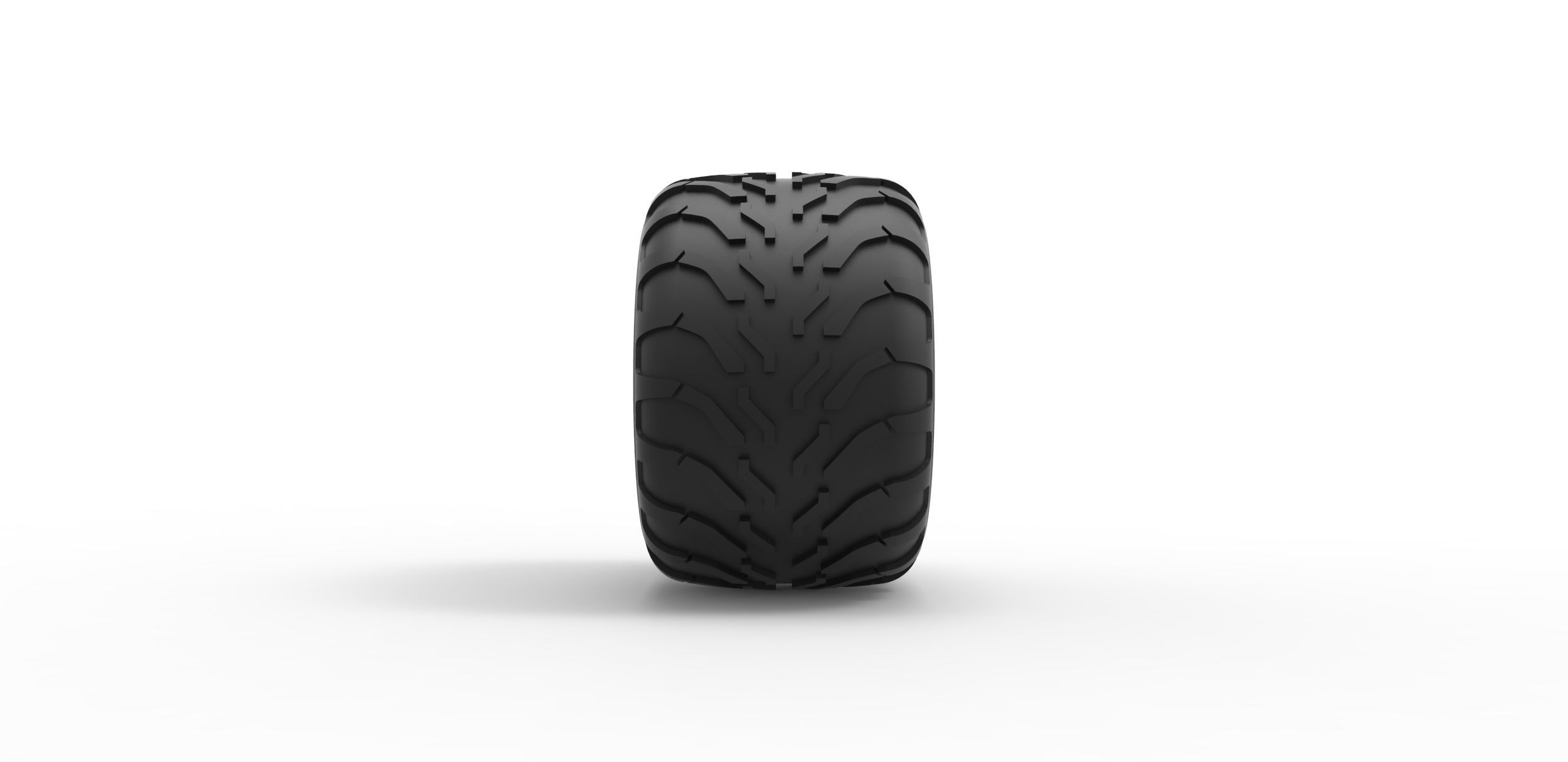 Monster Jam tire 11 Scale 1 to 25 3D print model_3