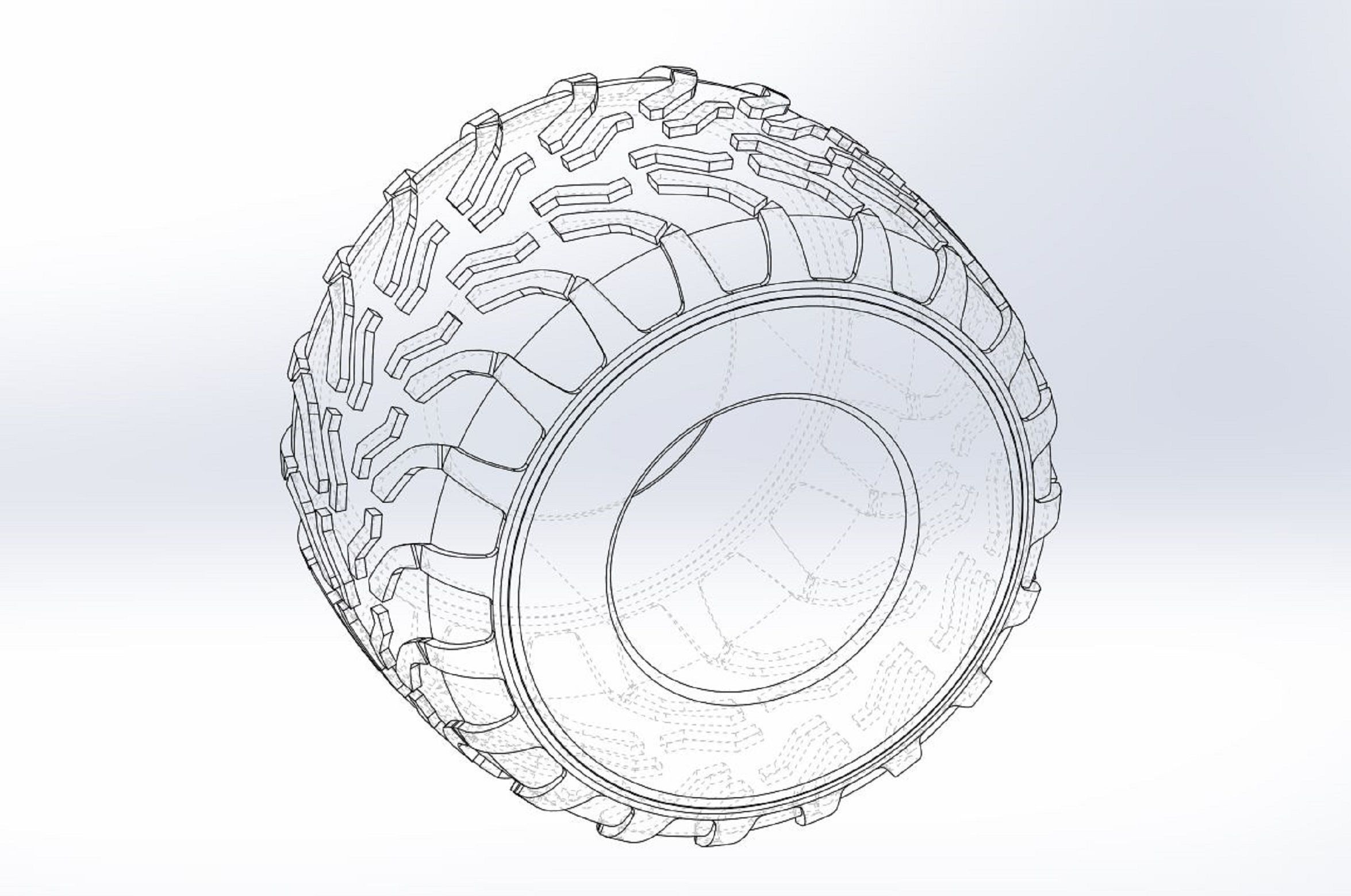 Monster Jam tire 11 Scale 1 to 25 3D print model_8