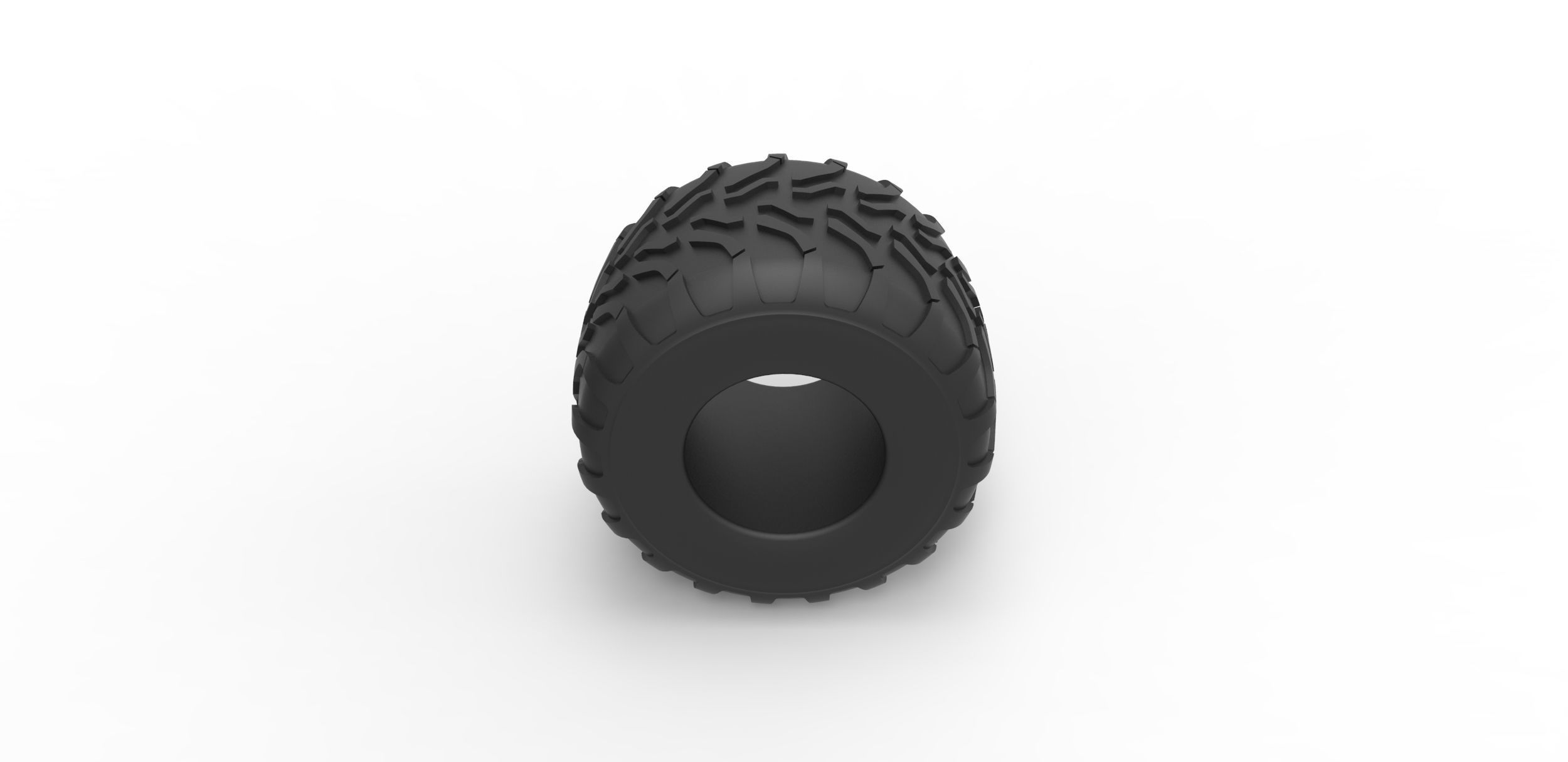 Monster Jam tire 11 Scale 1 to 25 3D print model_5