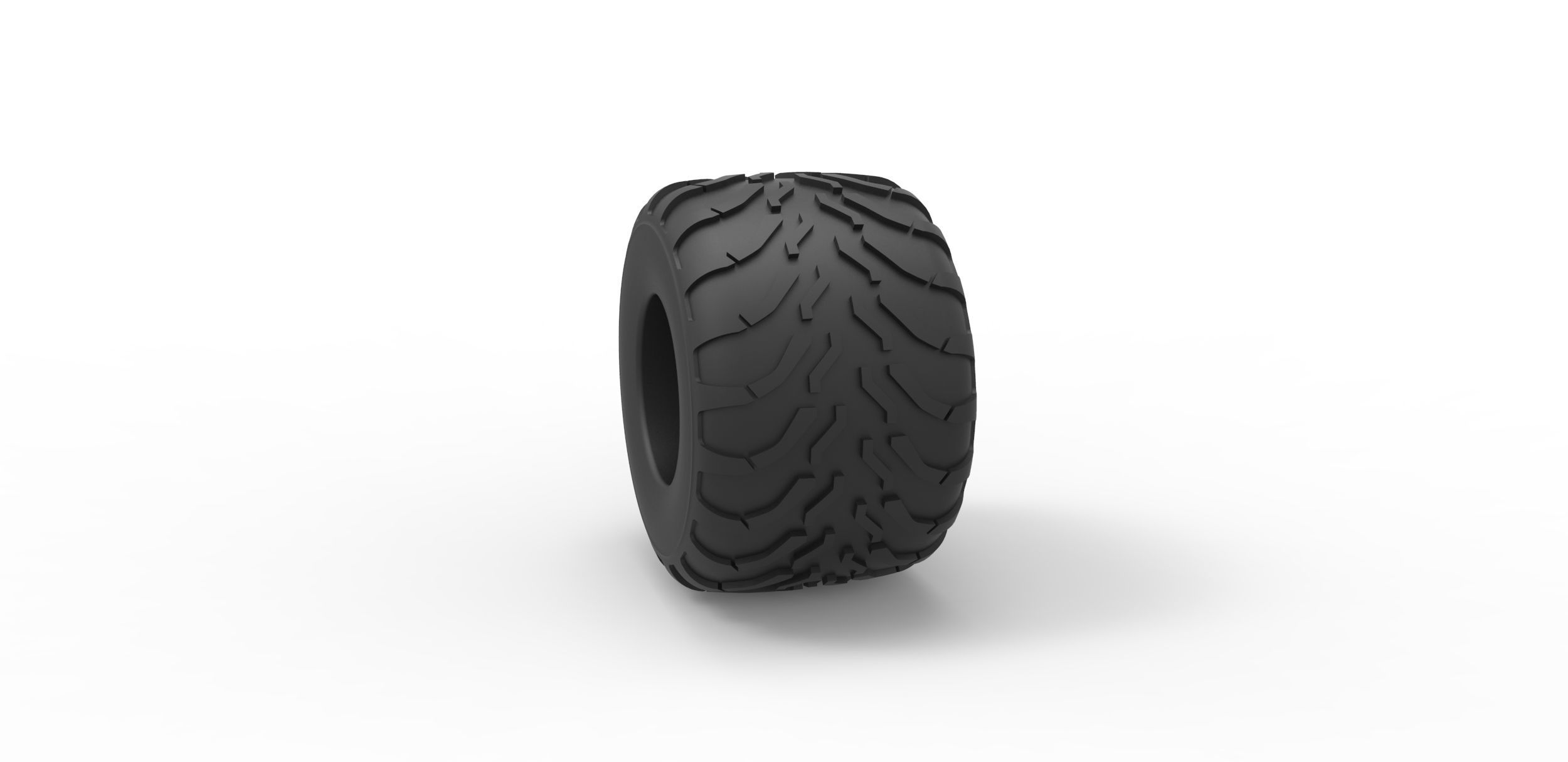 Monster Jam tire 11 Scale 1 to 25 3D print model_7