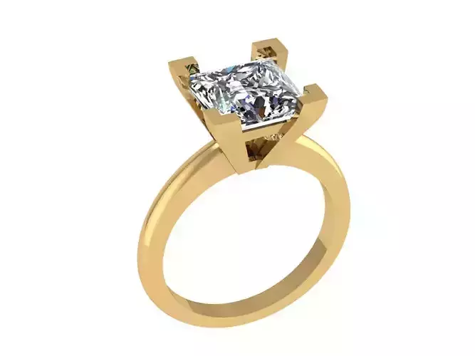 Ring368 princess cut diamond engagement ring gold
