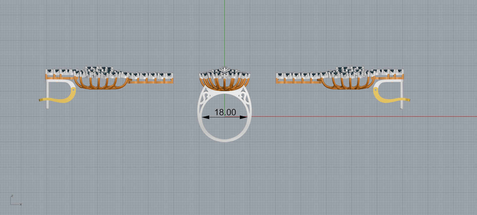 Ring and Earrings Diamond jewelry set 3d print model A33 3D print model_12