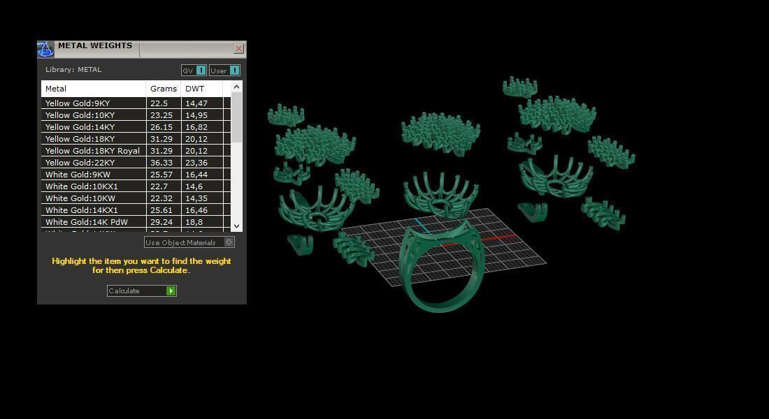 Ring and Earrings Diamond jewelry set 3d print model A33 3D print model_10