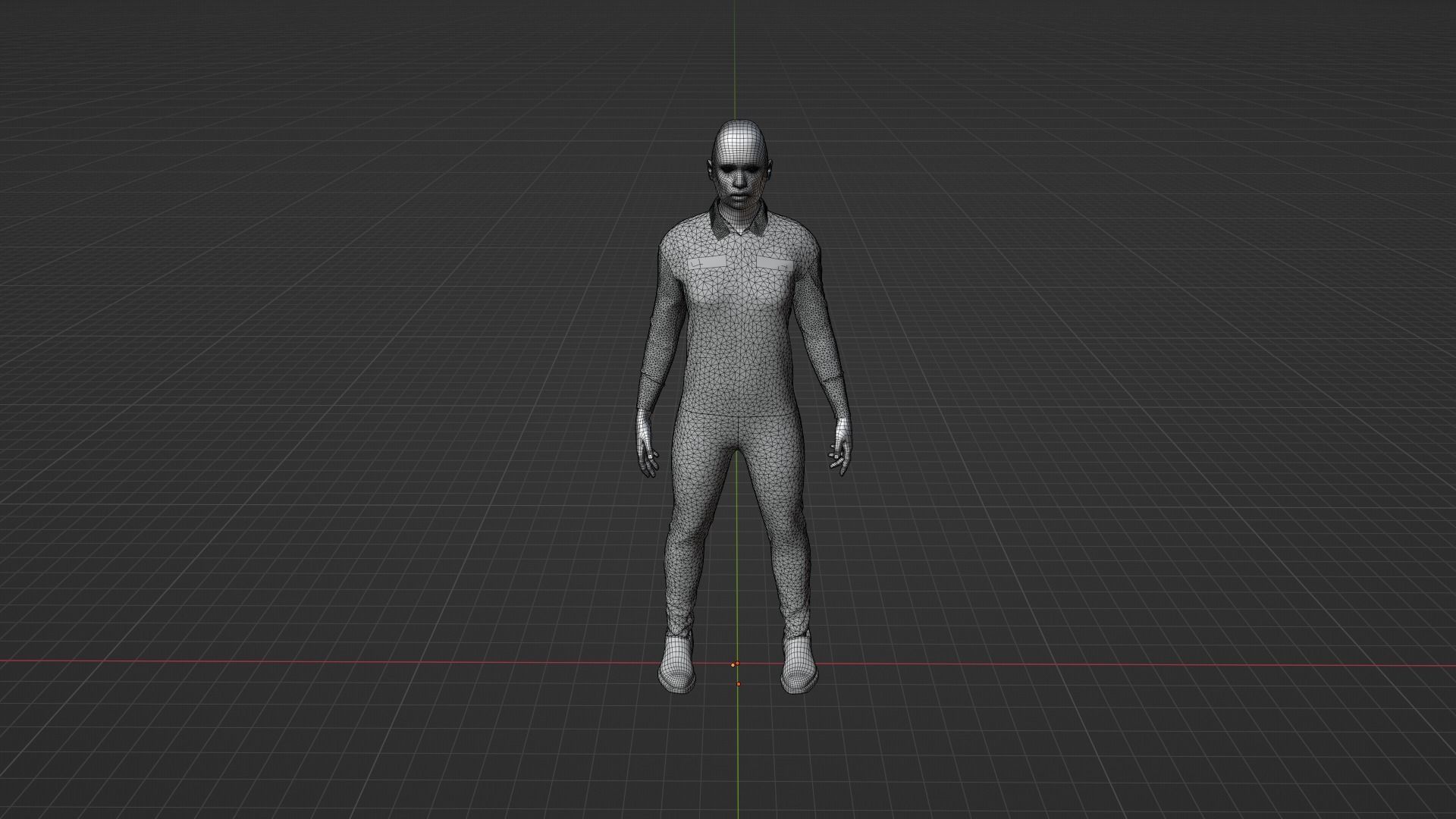 Prisoner man in prison uniform Low-poly 3D model_9