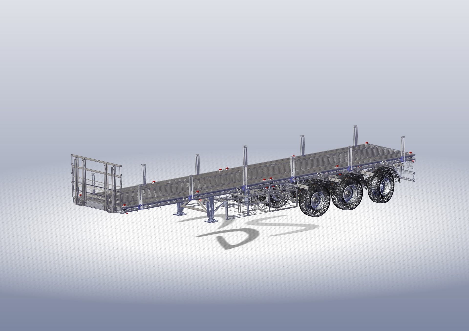 FLATBED trailer 3D model_15