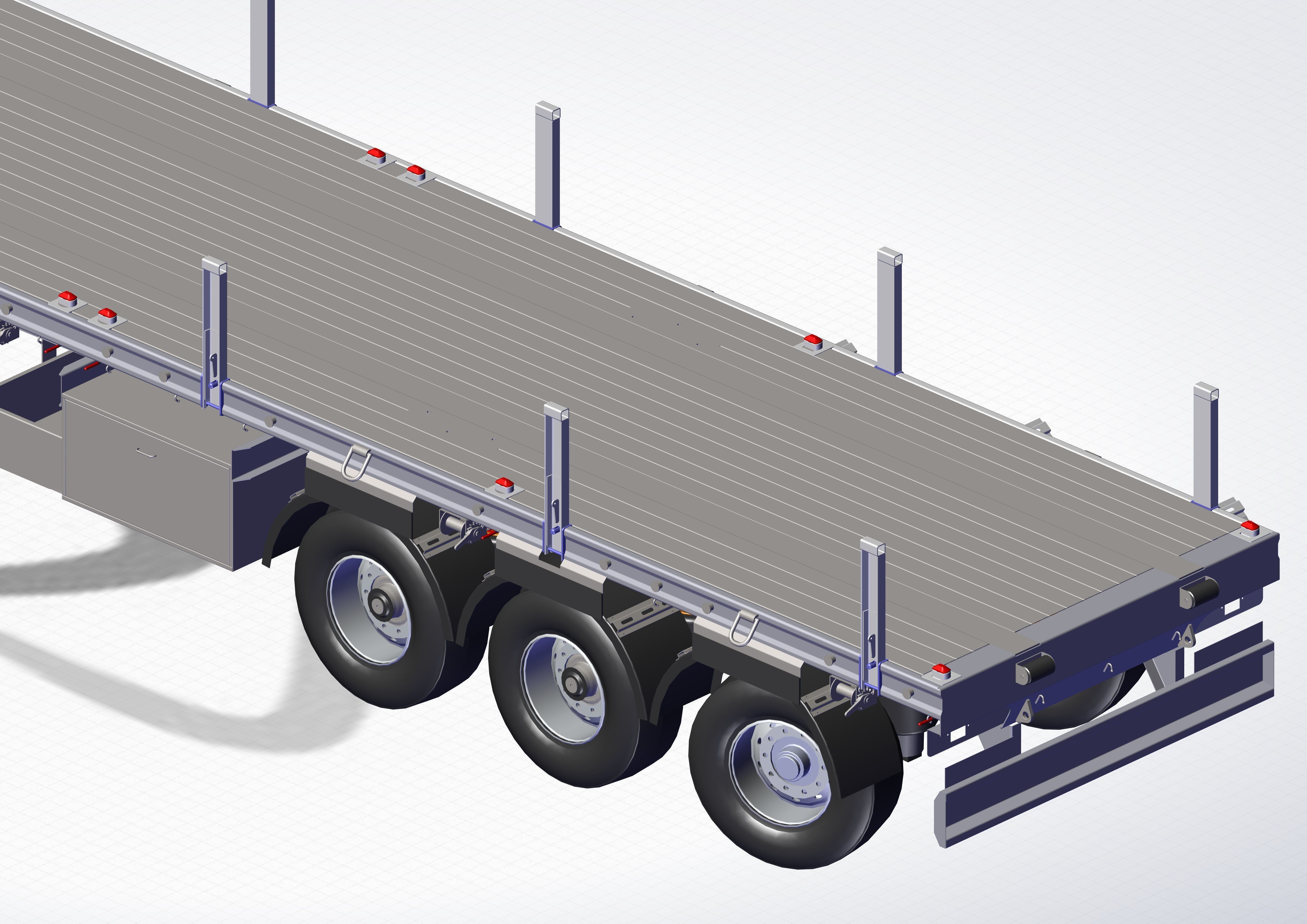 FLATBED trailer 3D model_9
