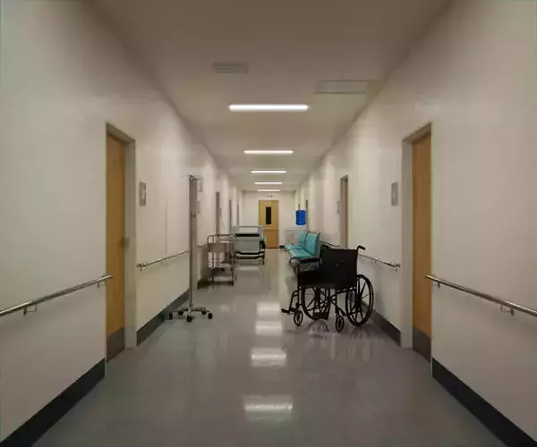 Hospital Corridor 3d Scene Low-poly 3D model