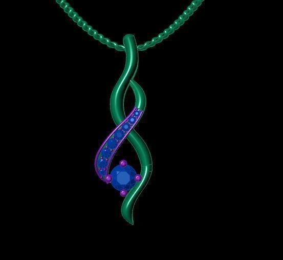 Diamond Gold Pendant 3D print model_2