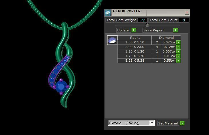 Diamond Gold Pendant 3D print model_3