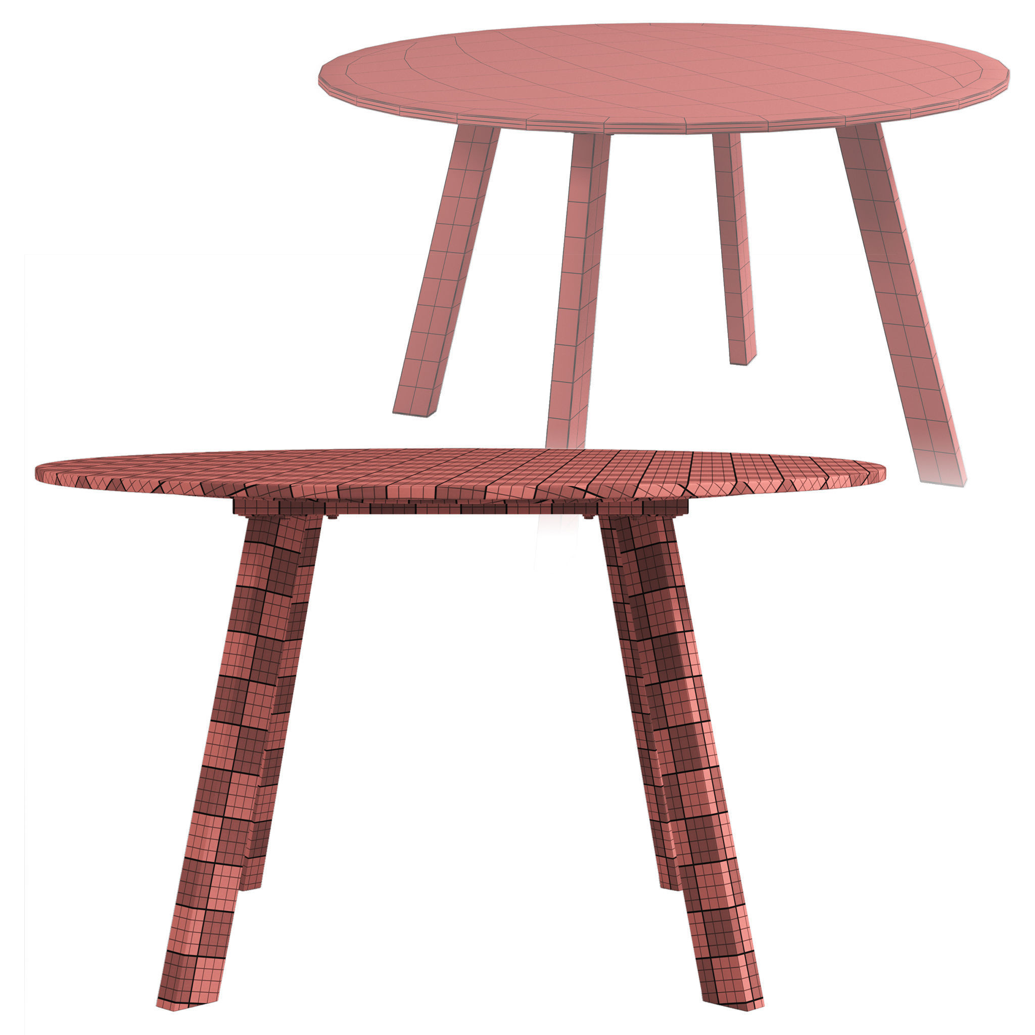 Buddy Chairs Right-Round Table 3D model_4