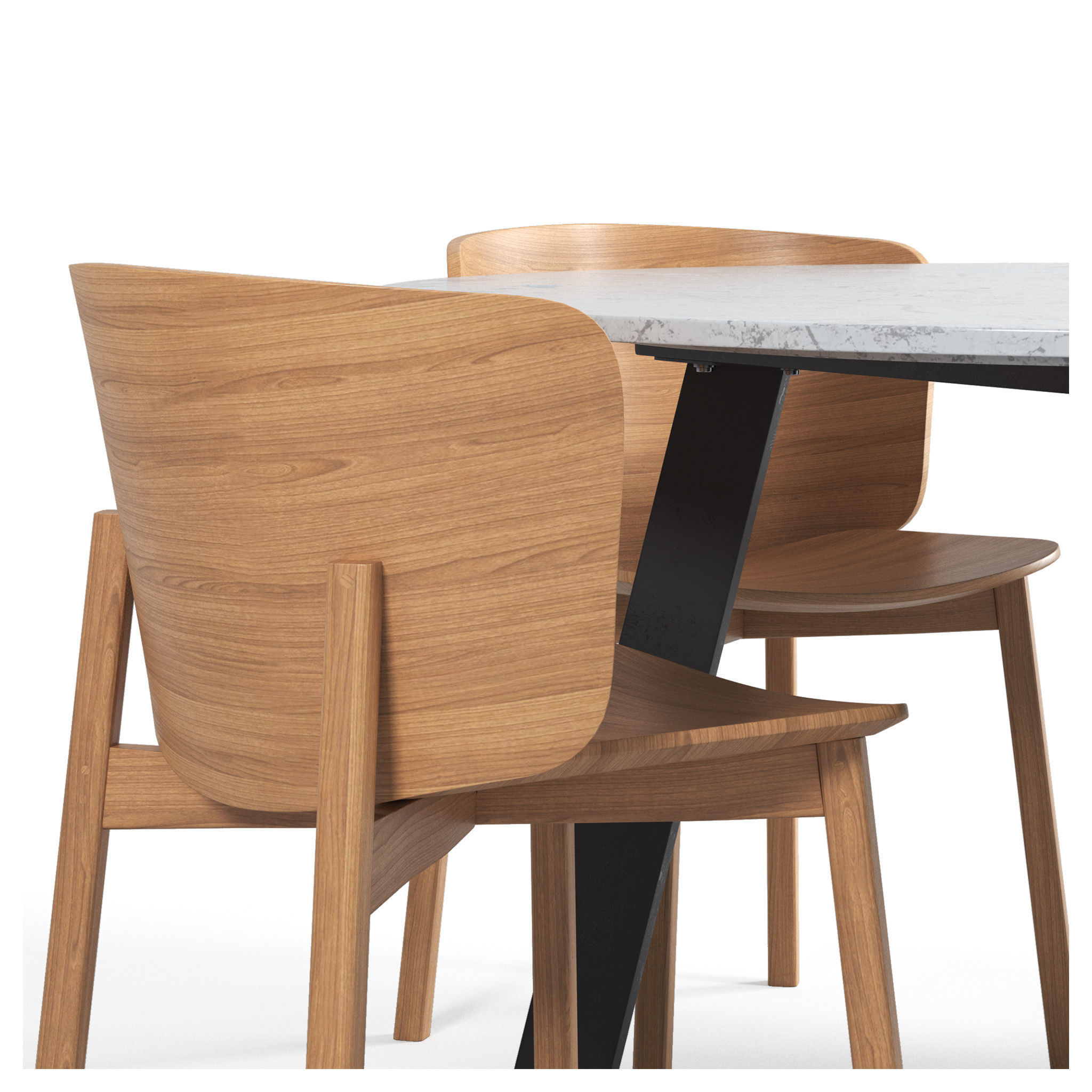 Buddy Chairs Right-Round Table 3D model_5