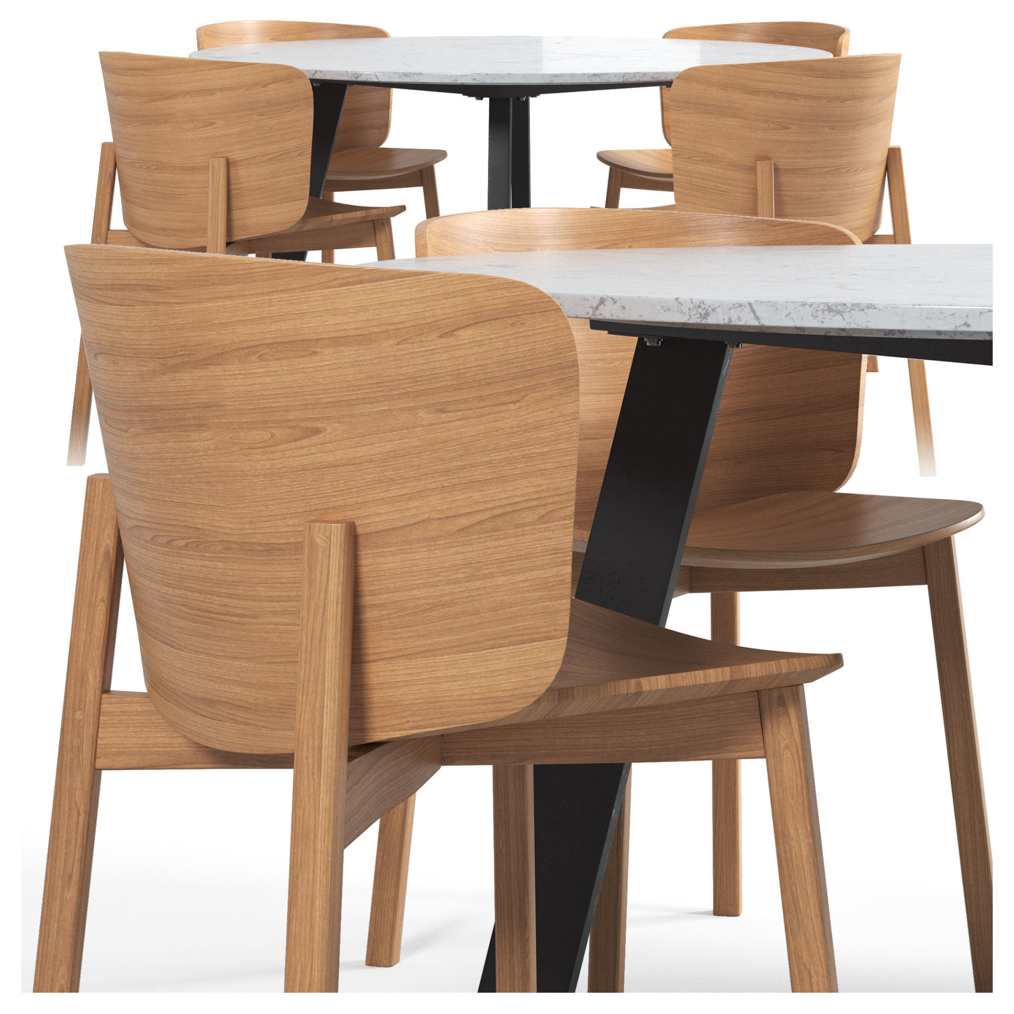 Buddy Chairs Right-Round Table 3D model_6