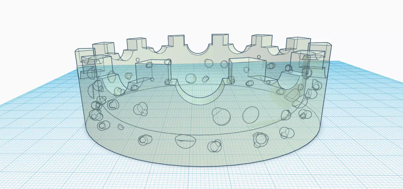 Crown Ashtray with Bubbles  3D print model_0