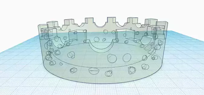 Crown Ashtray with Bubbles 