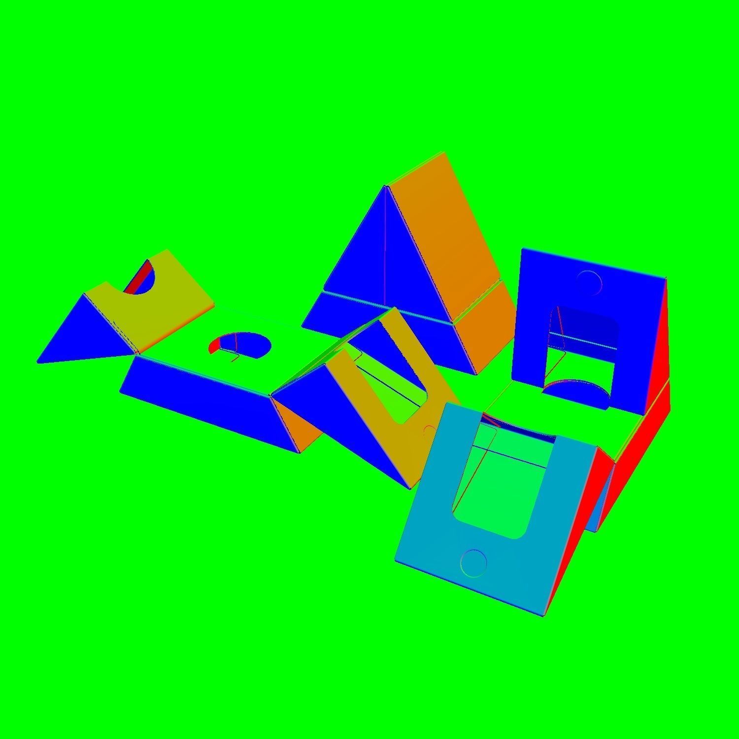 HINGED TRIANGLE BOX - Package 3D model 3D model_11